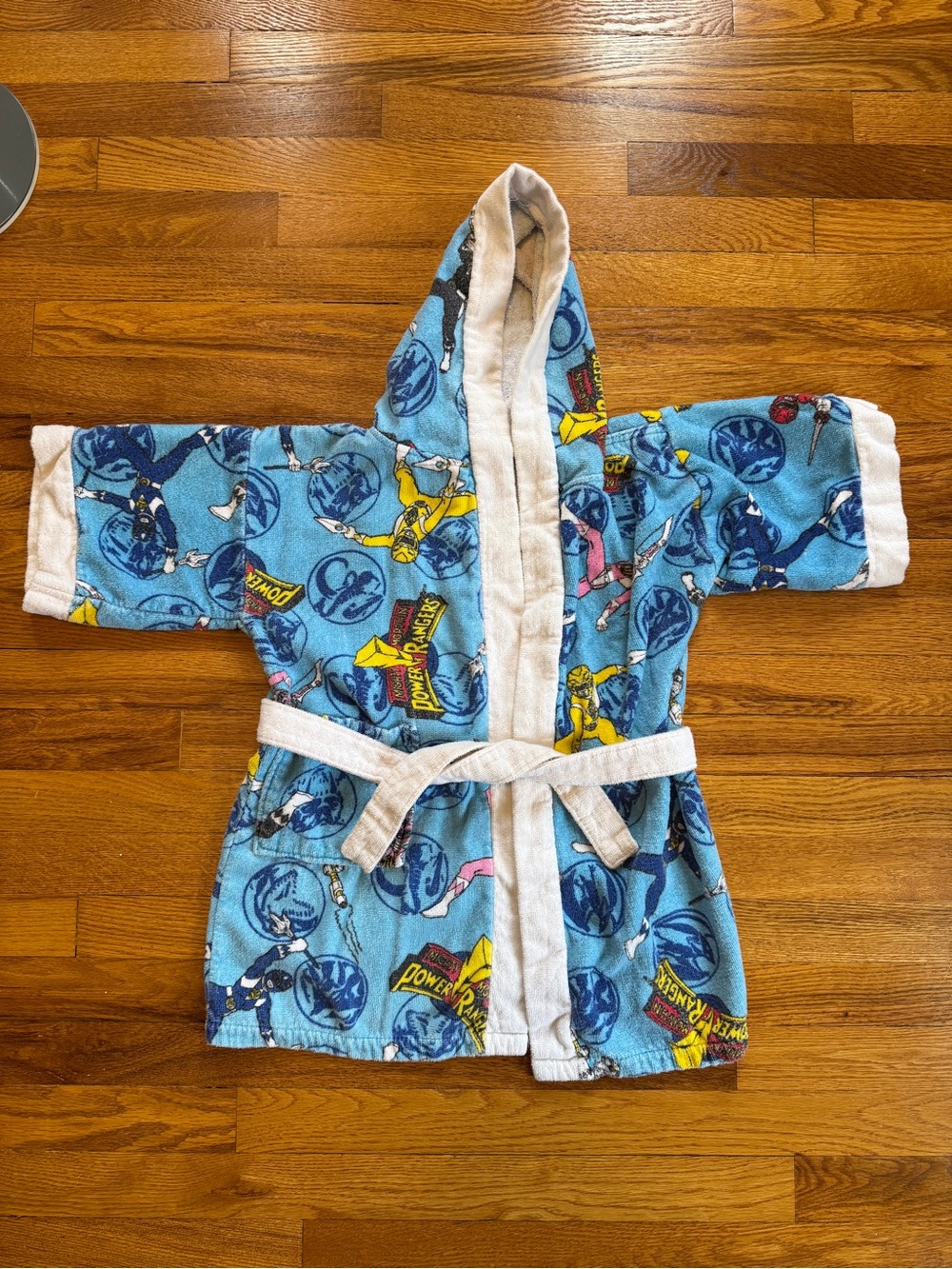 Mighty Morphin Power Rangers Kids Robe  Vintage 90s Boys 7-9 Retro TV Promo